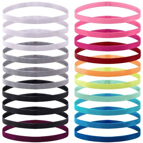 20 Pieces Elastic Headbands Non Slip Sport Headband Colorful Workout Headband Sw - Picture 1 of 7